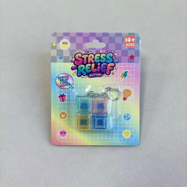 Transparent Retail 4-Key Fidget Keychain — Non-light wholesale product