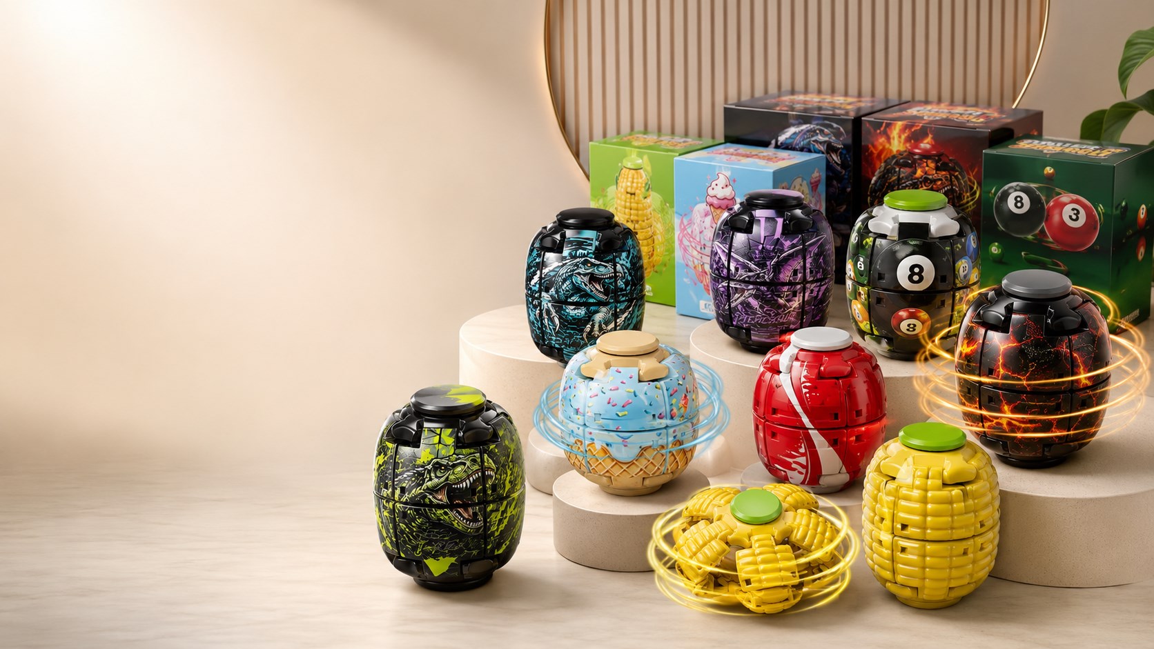 Colorful wholesale push spinner toys